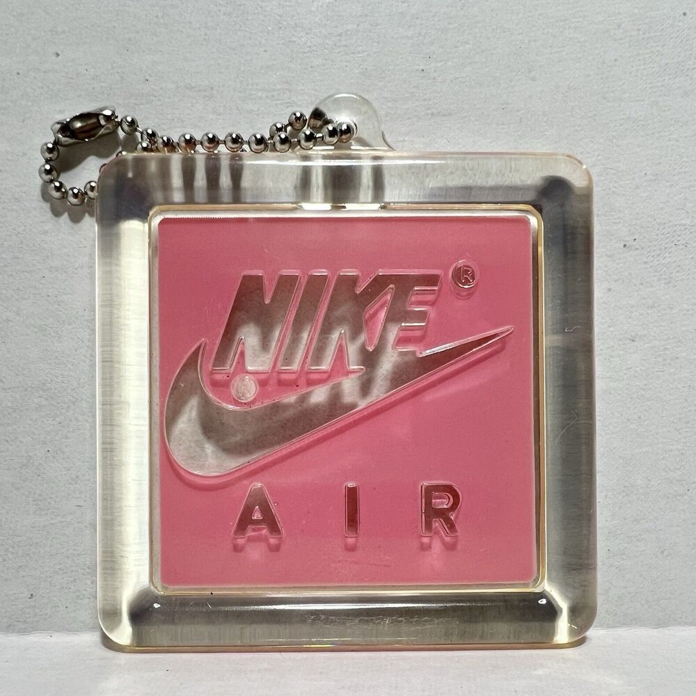 Nike Air Pink Vintage Keychain Hang Tag Plastic Swoosh Collectible
